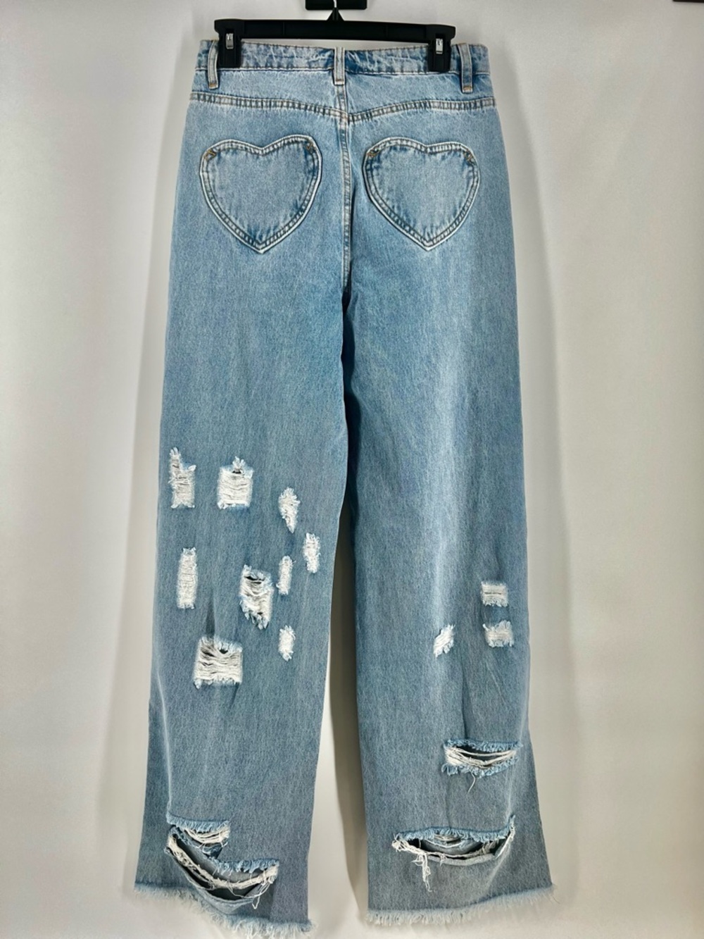 Fashion Nova Melissa Ripped Straight Leg Jean - Light Blue - Size 5 - NWT - Picture 5 of 5